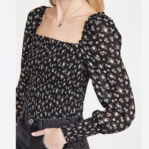 Reformation Pinto Long Sleeve Floral Print Top - Picture 1 of 6